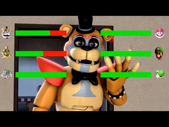 [SFM FNaF] Mario vs SECURITY BREACH WITH Healthbars