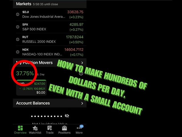 How to make hundreds of dollars per day trading with a small account