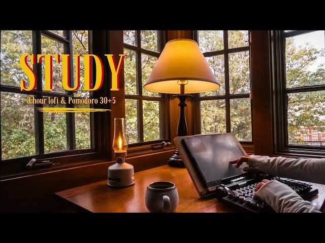 3-Hour Study With Me 📖 | Soothing Lofi, Focused 30/5 Pomodoro Sessions & Dark Academia Vibes 🎻