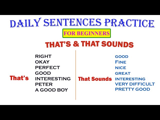 THAT'S & THAT SOUNDS | Daily Sentences Practice