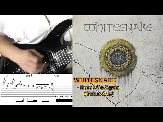 WHITESNAKE - Here I Go Again - Guitar Solo (Cover by Kosuke) with TAB