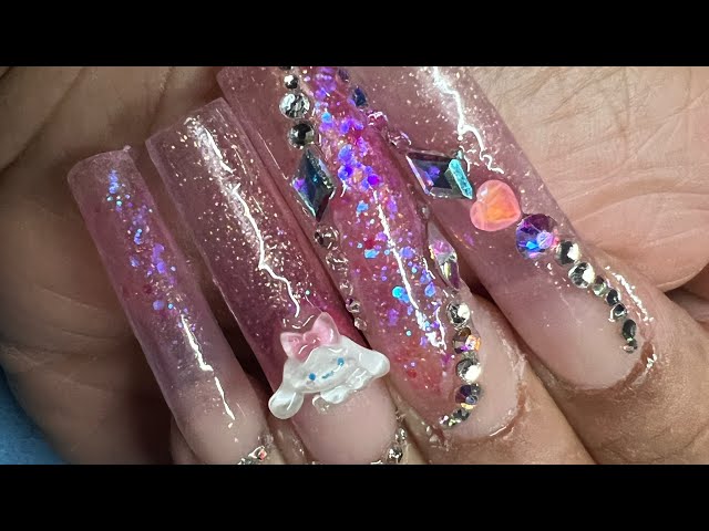 XXL Square pink glitter bling set ✨|Anisa Green