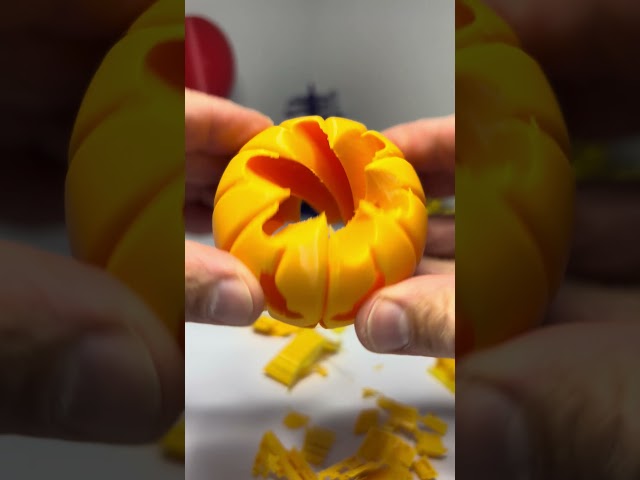 3D Printed Halloween Pumpkin Spiral Helix Fidget v2