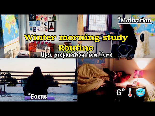 WINTER MORNING STUDY ROUTINE | WOKE UP AT 6 AM | UPSC PREPARATION VLOG📚✨