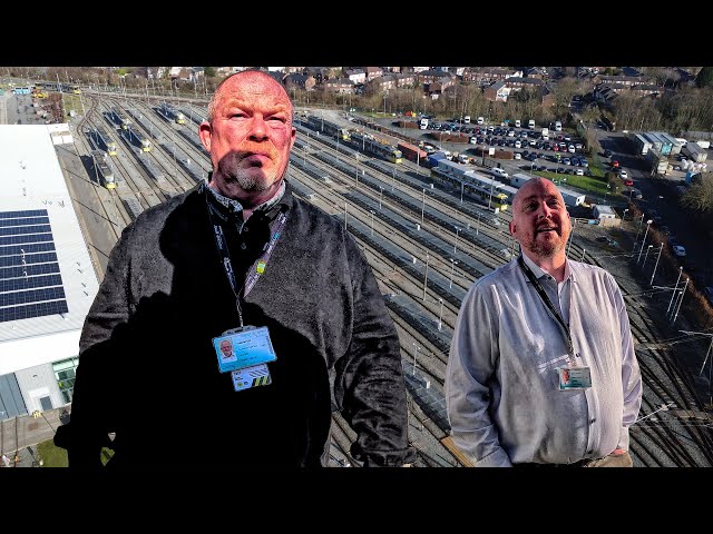 TURN THAT CAMERA OFF, YOU CAN'T FLY DRONES OVER HERE!!!! - Manchester Metrolink Trafford Depot 🚊🐝❌🛸