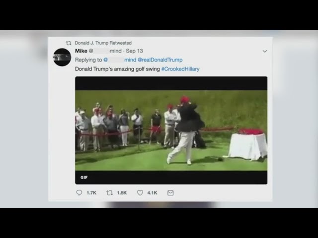 Trump Retweets Video Of Him Hitting Hillary Clinton With Golf Ball