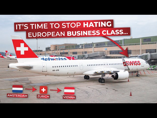 Eurobusiness is BETTER than everyone says! | SWISS A220/A321neo BUSINESS Amsterdam - Zurich - Vienna