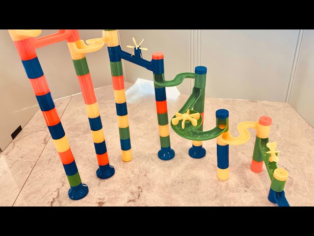 【marble run asmr 】マーブルラン　ブロックタワーボールのビー玉転がし #marblemom