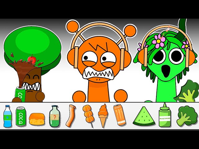 Incredibox Sprunki Color Food Emoticon MUKBANG Emoji Animation | LUX Animation | ASMR