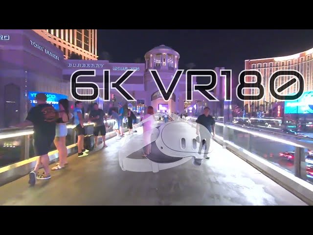 Virtual Vegas 6K walk #VR180 Sphere View from Palazzo Bridge