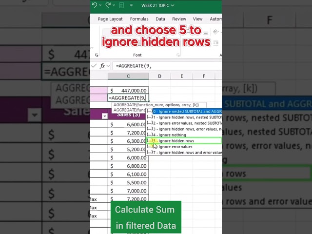 CALCULATE TOTAL WITH FILTERED DATA #microsoftexcel #exceltips #technology #exceltricks #pivot #excel