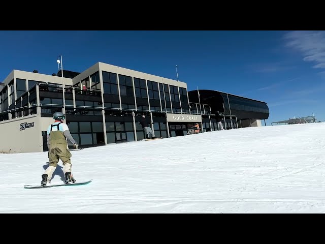 Mountain Run top to bottom at Palisades Tahoe on a sunny Friday December 22, 2023