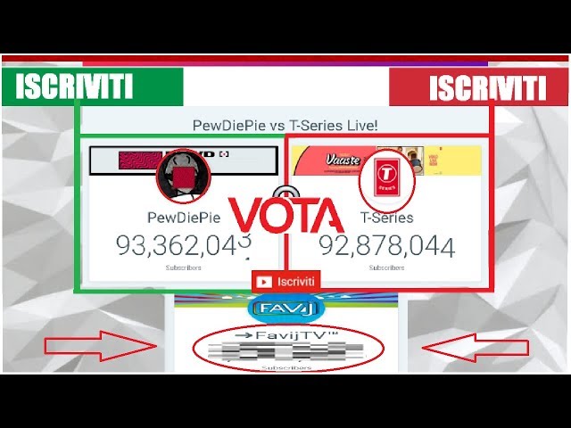 PEWDIEPIE VS T-SERIES + Favij sub count in tempo reale  (live)