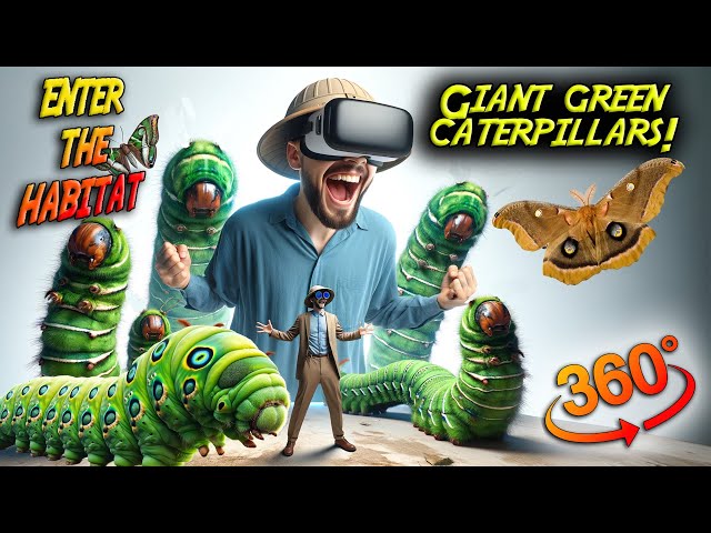 Macro VR 360: Hangout With Giant Polyphemus Caterpillars