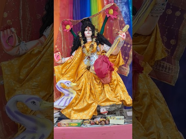 Saraswati Puja samiti 2025@krishnaaction_official #youtubeshorts #bhakti #trending #viralvideo