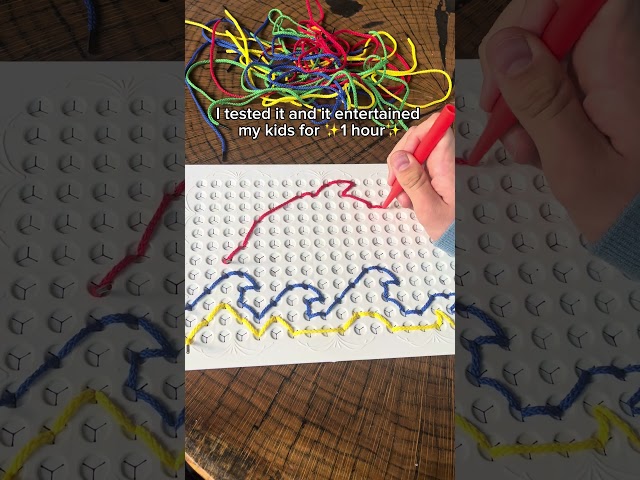 🧵Testing the viral threading board, see how it went!💕 #parents #sensoryplay #playideas #fun