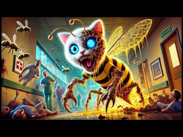 Kitty becomes Bee Monster But How?🐱➡️🐝🔥😿#cats #cutecat #catlover #animation