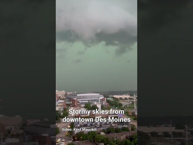 Iowa weather: Video from downtown Des Moines shows stormy skies