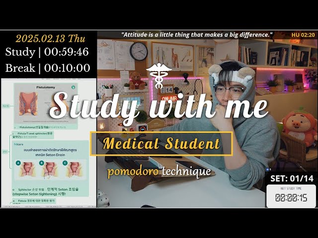 (25.02.14.FRI) Study with me 👨🏻‍⚕️| 14 Hrs | Pomodoro Timer | 🔥ASMR | SeewhY