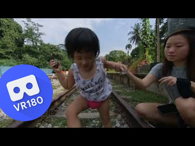 [VR180 VR 3D] Toddler Riley Loves Stones @ Old Bukit Timah Railway Station | Apple Vision Pro Oculus