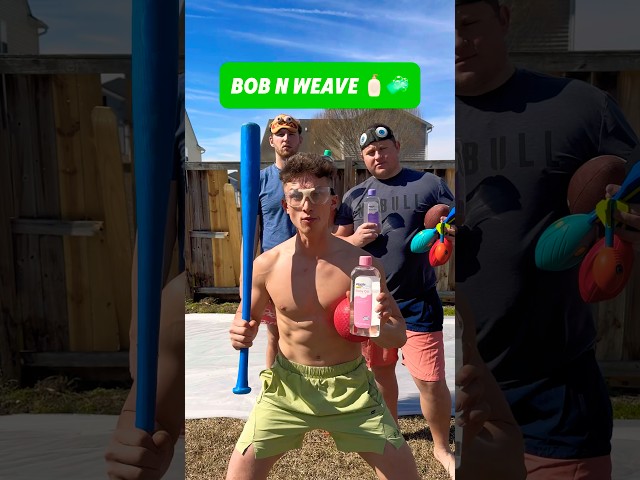 Bob n Weave 😂 🧼 on a slip n slide #sports #game #funny #dodgeball #football #throw