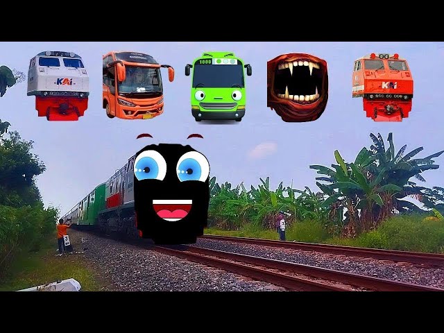 Mari Bermain Tebak Gambar Kereta Api Lucu CC203, Bus Pariwisata, Rogi, Train Eater, CC201 Red n Blue