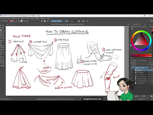 Draw Clothing LIKE A PRO in Just 1 Hour! ✨ Workshop  XPPen x Winged Canvas