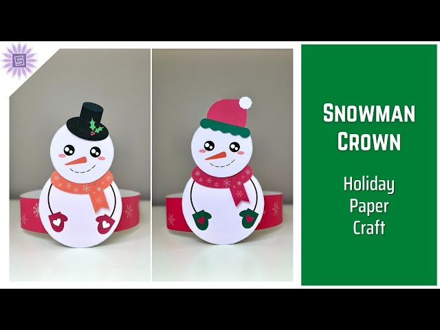 Snowman Headband Kids Holiday Xmas Paper Craft Activity Classroom One Page Craft squaresunflower.com