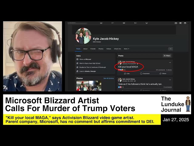 Microsoft Blizzard Artist Calls For Murder of Trump Voters