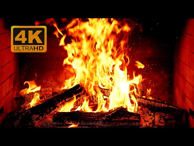 Birchwood Crackling Fireplace (4K Ultra HD)