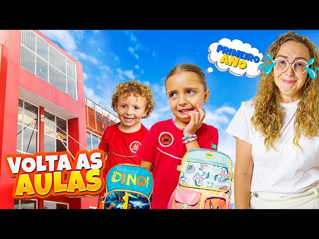 ROTINA DO NOSSO PRIMEIRO DIA DE AULA - FAMÍLIA BELLA E LUCCA SHOW