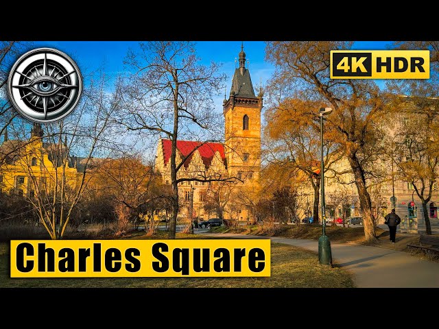 Prague Walking Tour of Charles Square 🇨🇿 Czech Republic 4K HDR ASMR