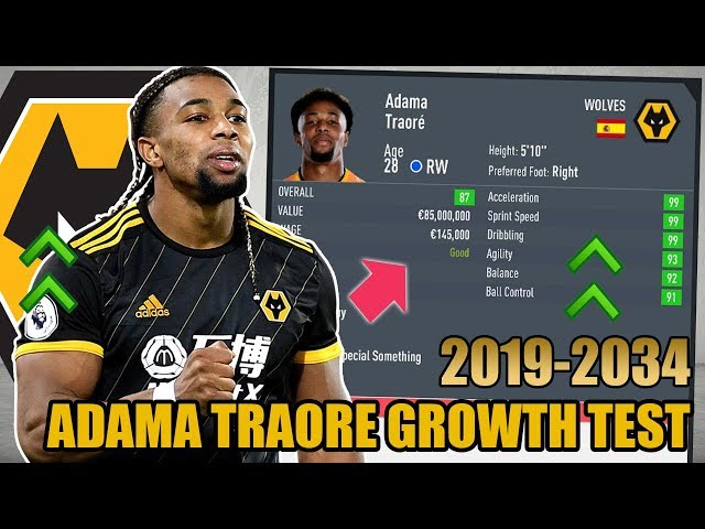 ADAMA TRAORE GROWTH TEST (2019-2034) - FIFA 20 Career Mode