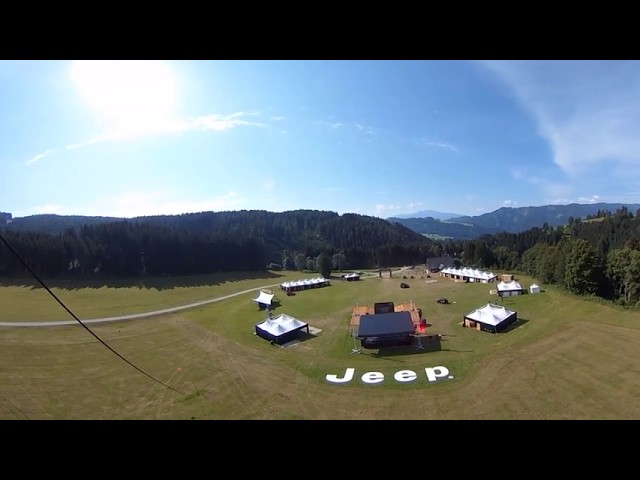 VR 360° 4K VIDEO | Camp Jeep 2018 seen from up above | Hot Air Balloon