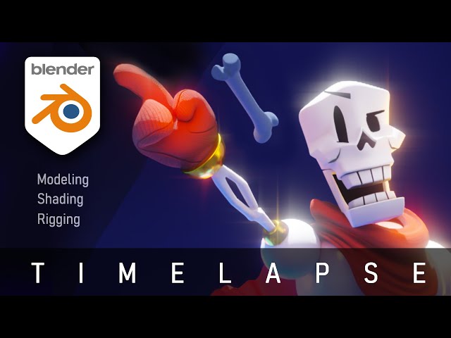 Creating Papyrus from UNDERTALE in 3D - [Blender Stylized Modeling, Shading and Rigging Timelapse]