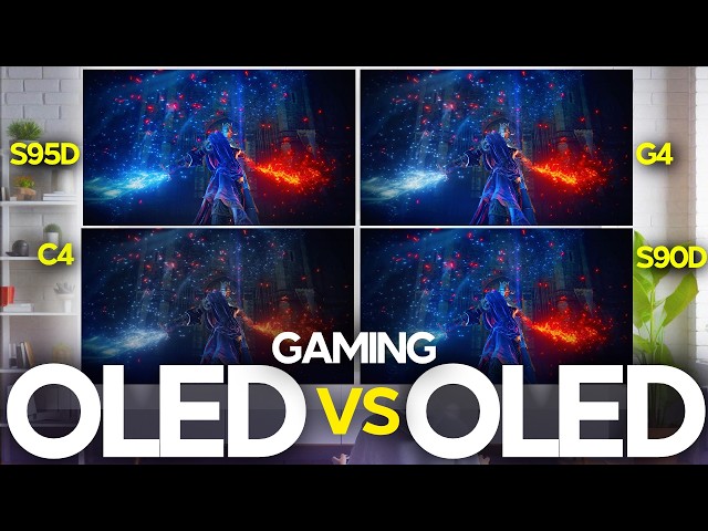 LG OLED vs Samsung 4 Way Gaming TV Comparison | G4 vs S95D vs C4 vs S90D (2024)