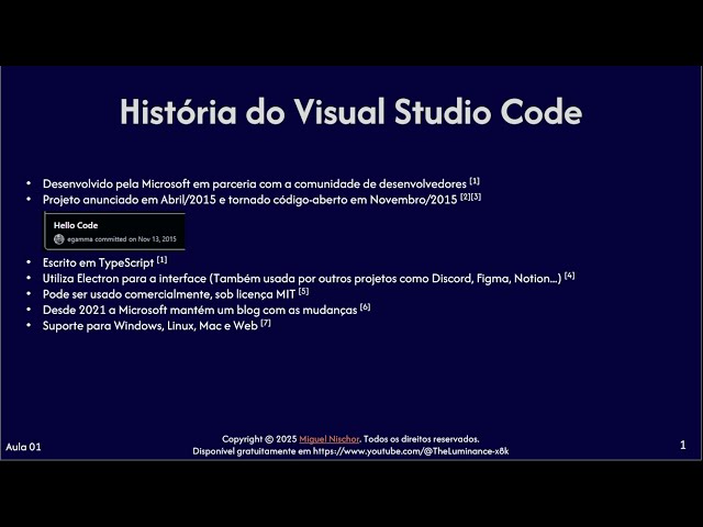 Visual Studio Code - História - Aula 01