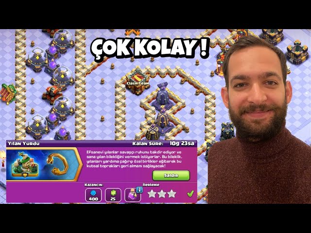 YILAN YURDU MÜCADELESİ EN KOLAY 3 YILDIZ ! CLASH OF CLANS