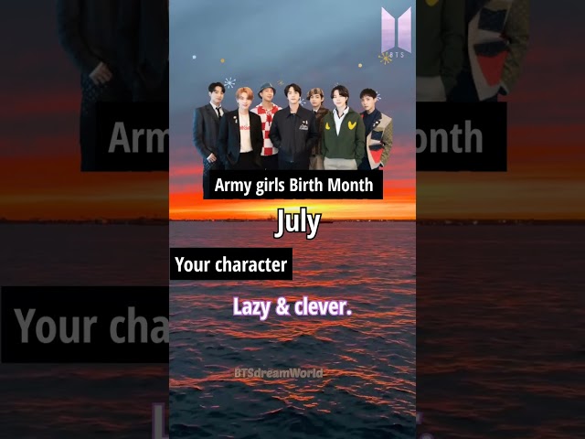 if your Birth Month is... Your Character..part2💜#shorts #viral #trending #reels #armyfact