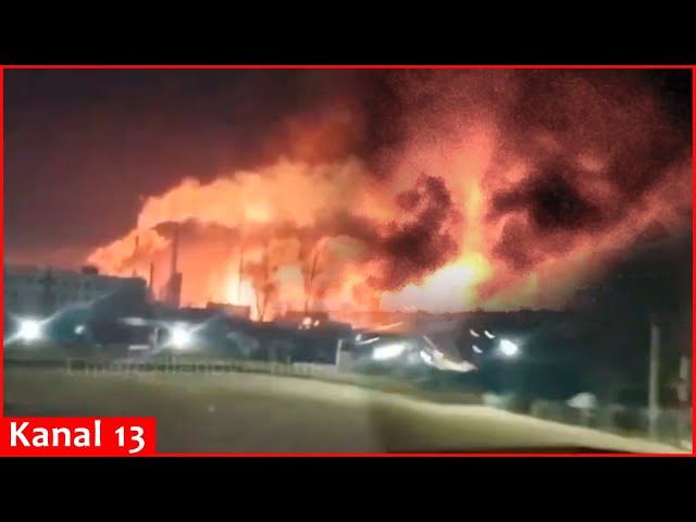 Video footage of large-scale fire at Bashneft oil base after Ukrainian strike