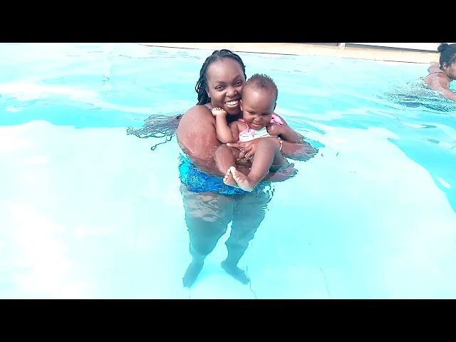 Baby Ella Goes SWIMMING For the First Time  With Kemunto bear And her boyfriend (SHE CRIED)