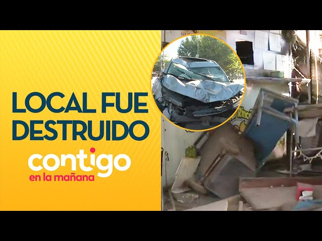 EN AUTO ROBADO: Delincuentes destruyeron local de comida - Contigo en la Mañana