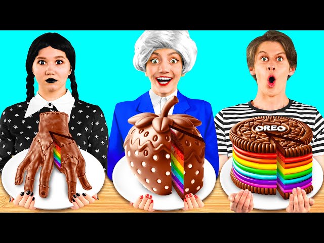 Wednesday vs Grandma Cooking Challenge | Awesome Kitchen Hacks by FUN FOOD