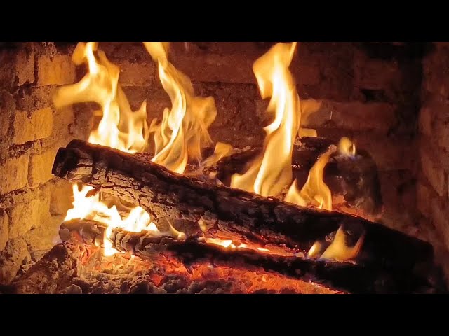 Cozy Fireplace Ambiance (No Music) for Sleeping and Rest 🔥 Burning Logs & Crackling Fireplace Sound