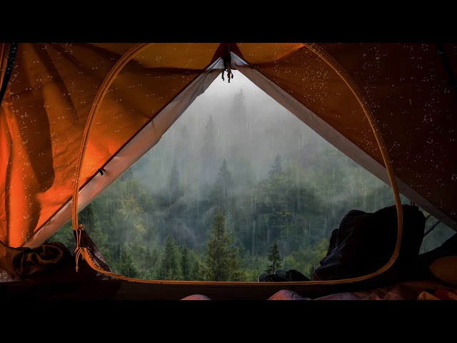 Sleep in the tent on a rainy day