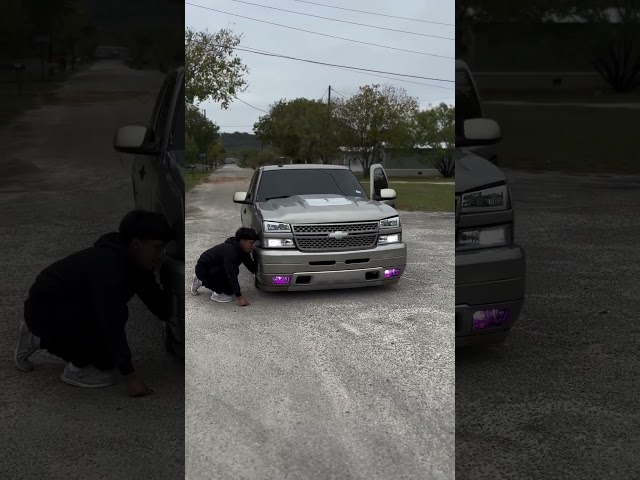 New RGB Fog Lights for NBS Chevy Silverado Cat Eye #nbs #silverado #chevy #obschevy #droppedtrucks