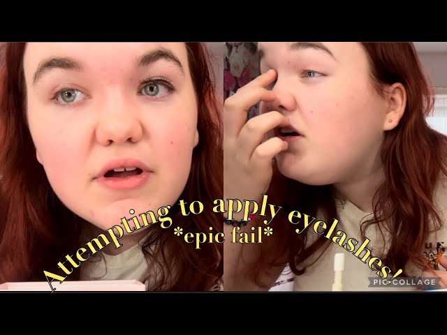 Attempting to apply eyelashes! *epic fail*