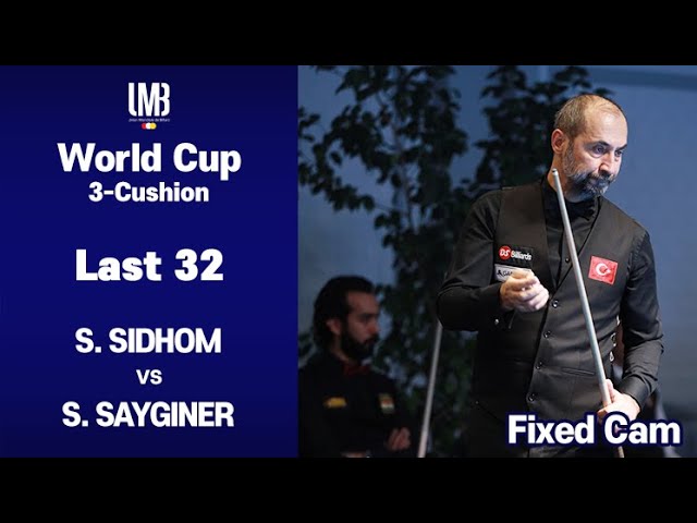 [Antalya World Cup 3-Cushion 2020] Last 32 - S. SIDHOM (EGY) vs S. AYGINER (TUR). 40pts