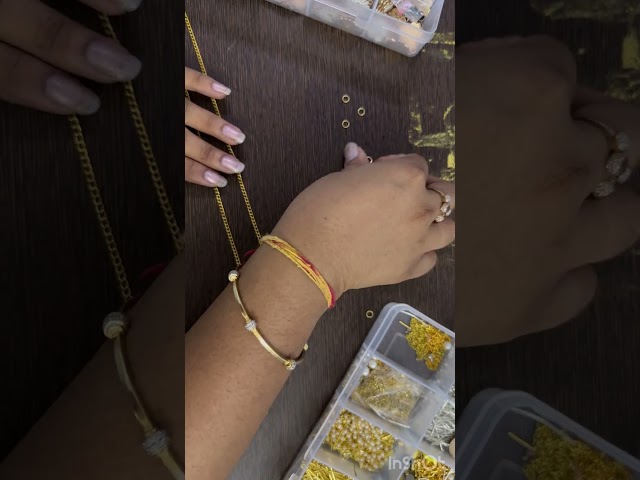 Easy charm chain making | diy Jwellery making | minimal lilac charm chain making | tutorial of chain