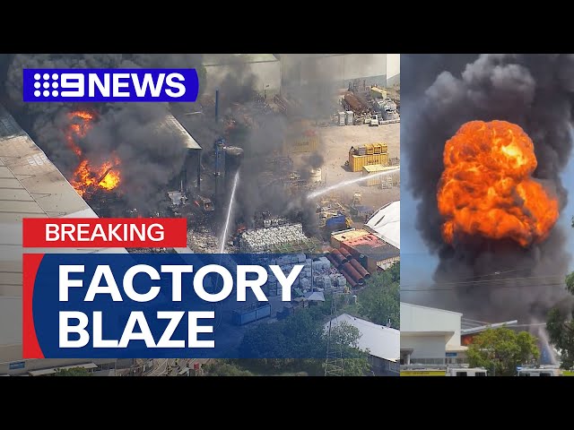 Massive factory fire in Sydney's west | 9 News Australia